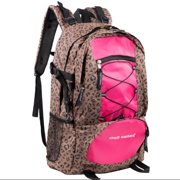 Simply Southern Handbags - NWT Simply Southern Backpack pink and animal print